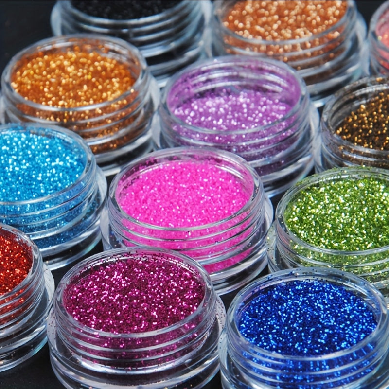 12pcs Nail Decoration Powder Set Colorful Glitter Powder for Nail Design Nail Art Decorations for Festivals and DIY Nail Crafts Gift for Women